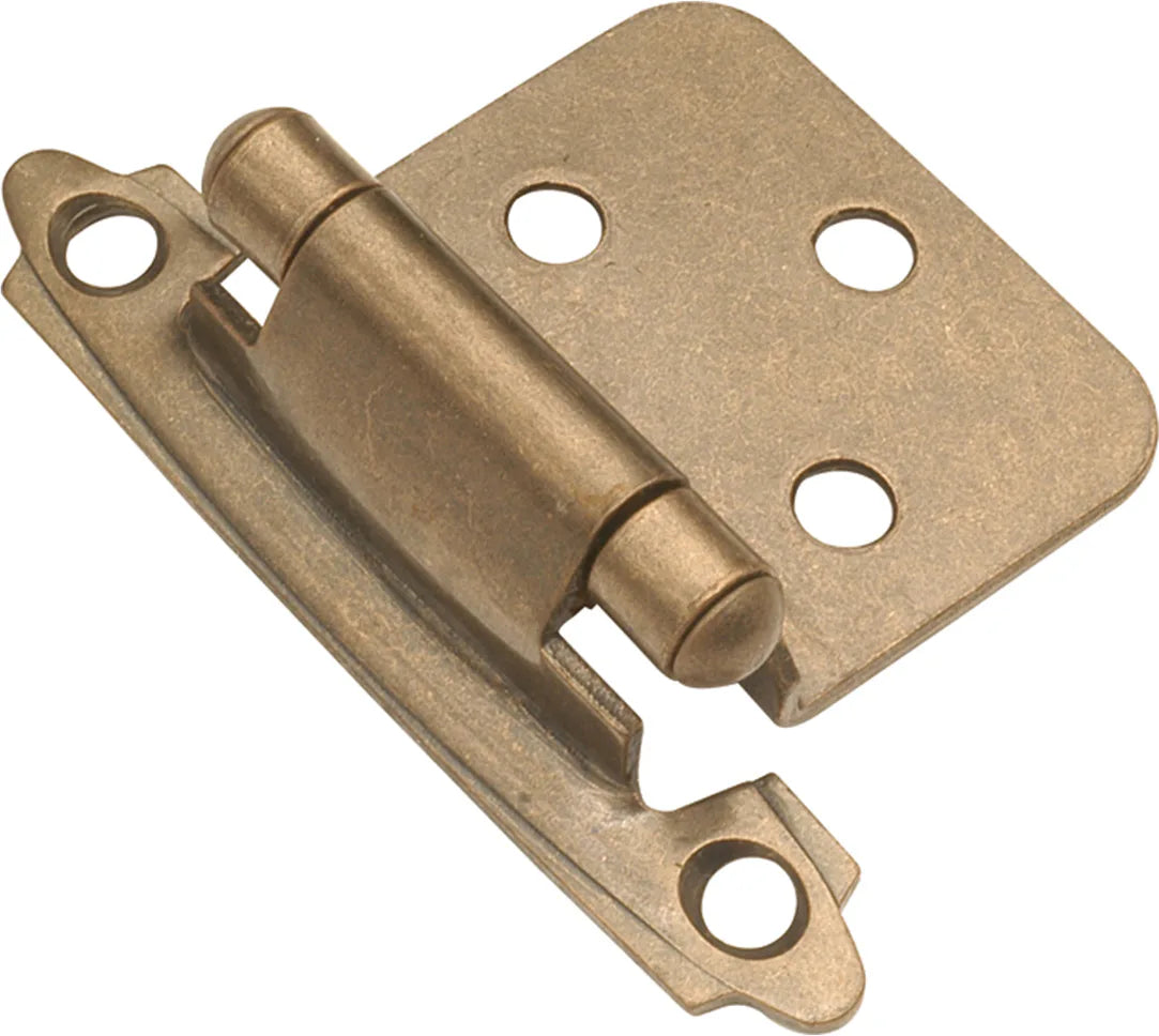 Hinge Flush Surface Face Frame Self-Close Antique Brass Finish P144-AB