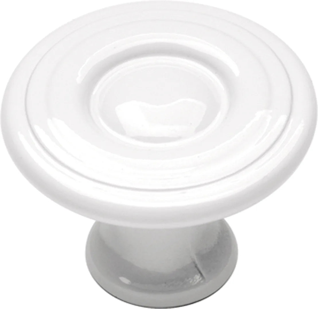 Conquest Collection Knob 1-3/16'' Diameter White Finish P14402-W