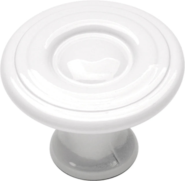 Conquest Collection Knob 1-3/16'' Diameter White Finish P14402-W