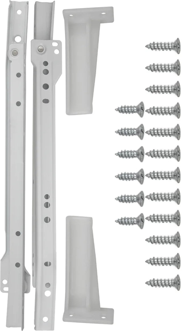 Drawer Slides Drawer Slide Bottom Mount 3/4 Extension 14'' White Finish P1700/14-W