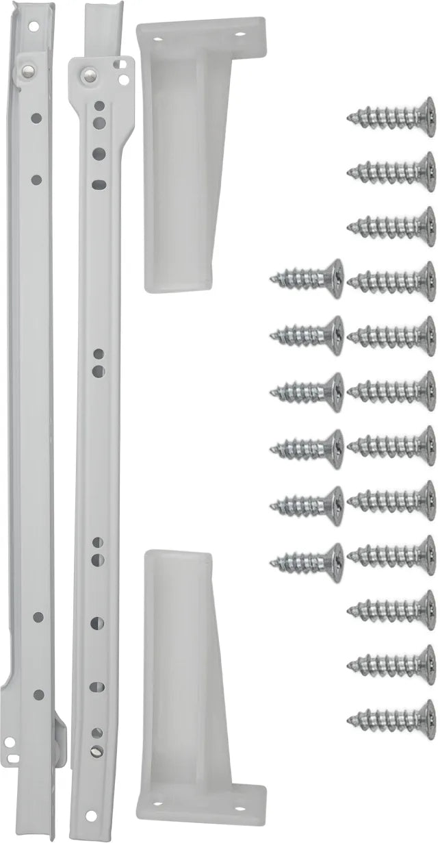 Drawer Slides Drawer Slide Bottom Mount 3/4 Extension 18'' White Finish P1700/18-W