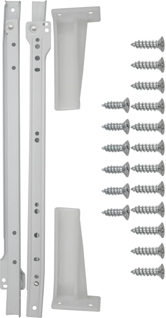 Drawer Slides Drawer Slide Bottom Mount 3/4 Extension 18'' White Finish P1700/18-W