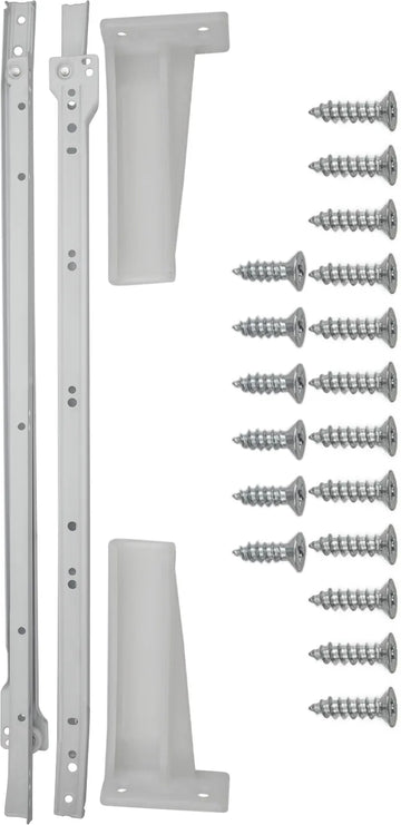Drawer Slides Drawer Slide Bottom Mount 3/4 Extension 20'' White Finish P1700/20-W