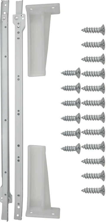 Drawer Slides Drawer Slide Bottom Mount 3/4 Extension 24'' White Finish P1700/24-W