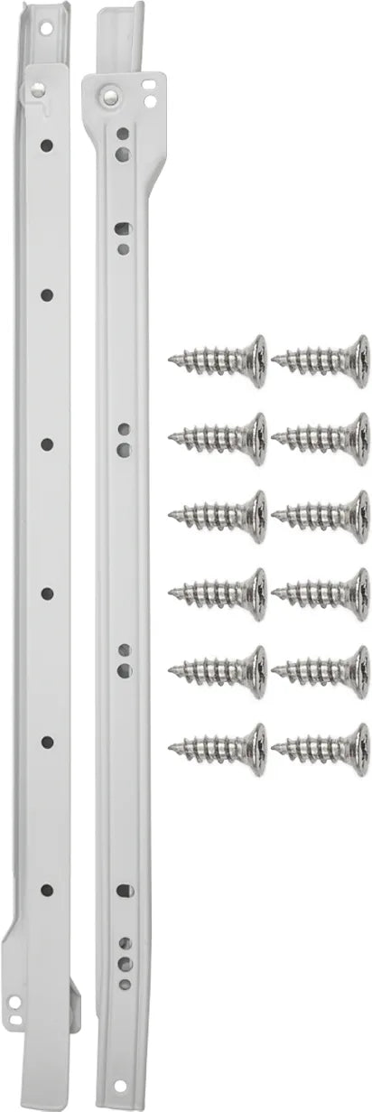 Drawer Slides Drawer Slide Side Mount 3/4 Extension 18'' White Finish P1750/18-W