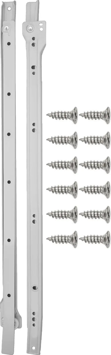 Drawer Slides Drawer Slide Side Mount 3/4 Extension 20'' White Finish P1750/20-W