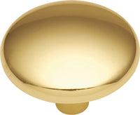 Metropolis Collection Knob 1-3/16'' Diameter Polished Brass Finish P214-3