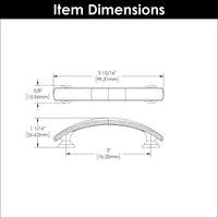 American Diner Collection Pull 3'' cc Stainless Steel Finish P2143-SS