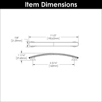 American Diner Collection Pull 6-5/16'' cc Satin Nickel Finish P2156-SN