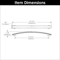 American Diner Collection Pull 8-13/16'' cc Brushed Golden Brass Finish P2158-BGB