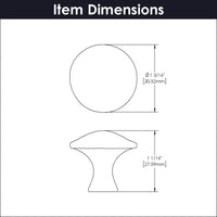 Craftsman Collection Knob 1-1/4'' Diameter Chrome Finish P2170-CH