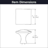 Craftsman Collection Knob 1-1/4'' Square Chrome Finish P2172-CH
