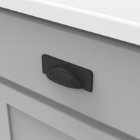Craftsman Collection Cup Pull 3-3/4'' cc Black Iron Finish P2174-BI