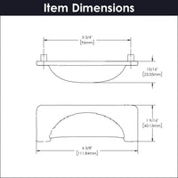 Craftsman Collection Cup Pull 3-3/4'' cc Black Iron Finish P2174-BI