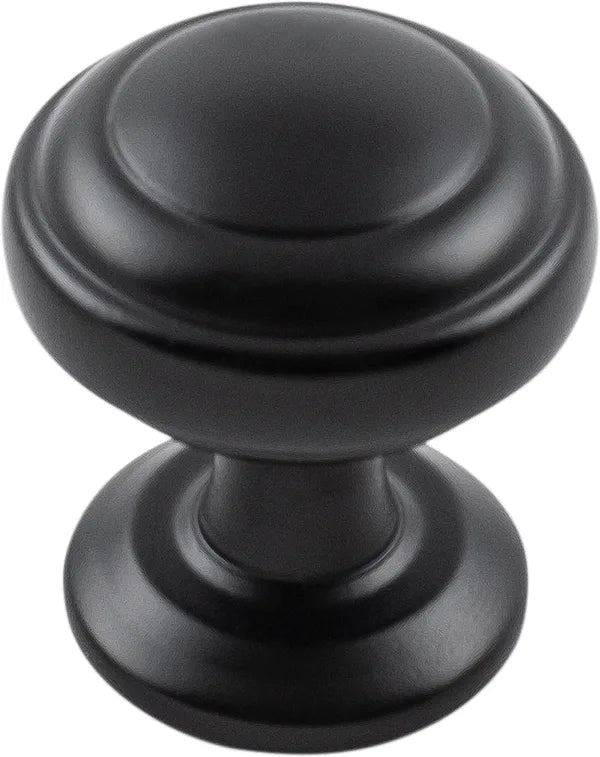 Zephyr Collection Knob 1'' Diameter Matte Black Finish P2286-MB