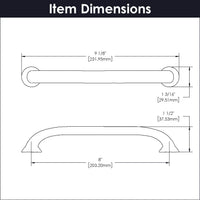 Zephyr Collection Appliance Pull 8'' cc Oil-Rubbed Bronze Highlighted Finish P2288-OBH