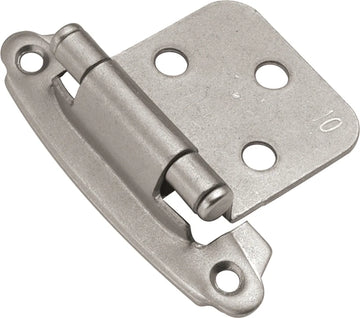 Hinge Flush Surface Face Frame Self-Close Satin Nickel Finish P244-SN