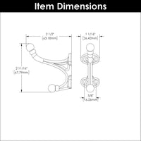 Hooks Collection Coat Hook Double 5/8'' cc Brushed Golden Brass Finish P25029-BGB