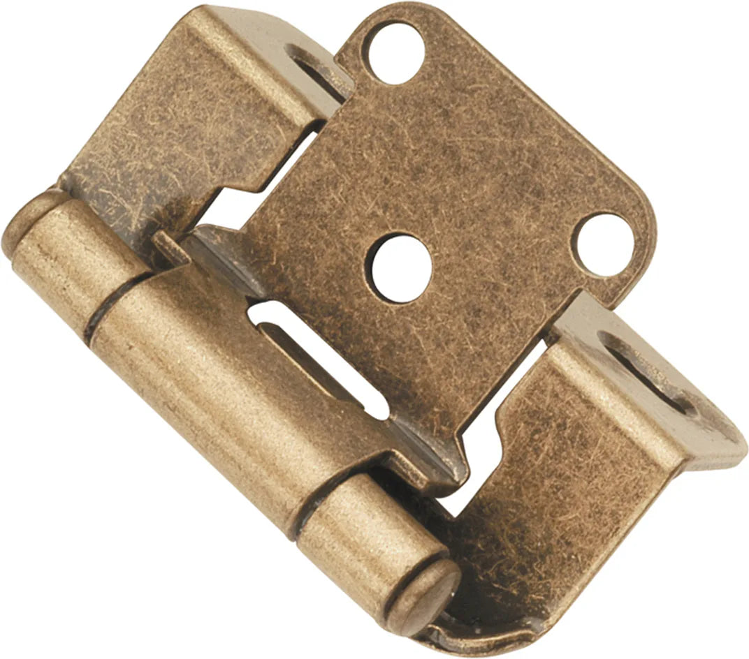 Hinge Semi-Concealed 1/2'' Overlay Face Frame Part Wrap Self-Close Antique Brass Finish P2710F-AB