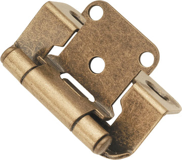 Hinge Semi-Concealed 1/2'' Overlay Face Frame Part Wrap Self-Close Antique Brass Finish P2710F-AB