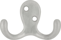 Hooks Collection Utility Hook Double 3/8'' cc Satin Silver Cloud Finish P27115-SC