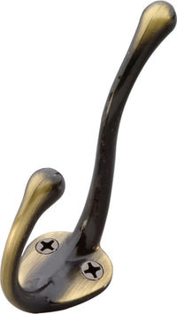 Universal Collection Coat Hook Double 5/8'' cc Antique Brass Finish P27120-AB