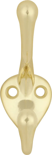 Universal Collection Coat Hook Double 5/8'' cc Polished Brass Finish P27120-PB