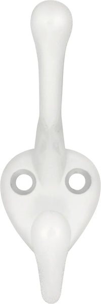 Universal Collection Coat Hook Double 5/8'' cc White Finish P27120-W