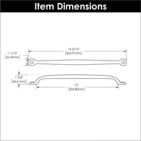 Refined Rustic Collection Pull 12'' cc Black Iron Finish P2994-BI