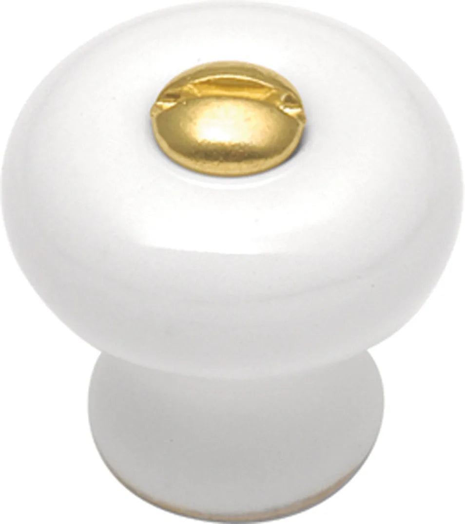 Tranquility Collection Knob 7/8'' Diameter White Finish P3-W