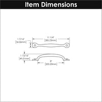 Refined Rustic Collection Appliance Pull 8'' cc Black Iron Finish P3006-BI