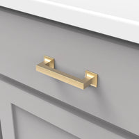 Studio Collection Pull 3-3/4'' cc Brushed Golden Brass Finish P3011-BGB