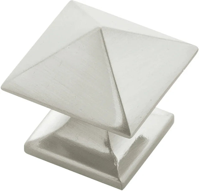 Studio Collection Knob 1'' Square Satin Nickel Finish P3014-SN