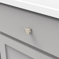 Studio Collection Knob 1'' Square Satin Nickel Finish P3014-SN