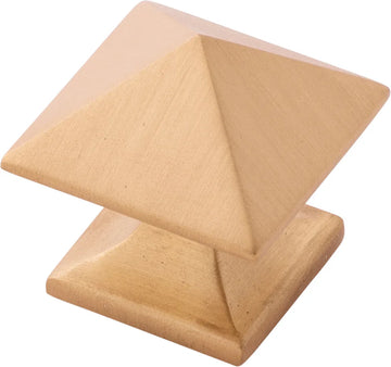 Studio Collection Knob 1-1/4'' Square Brushed Golden Brass Finish P3015-BGB