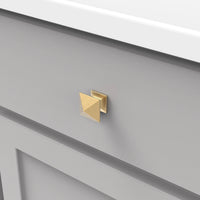 Studio Collection Knob 1-1/4'' Square Brushed Golden Brass Finish P3015-BGB