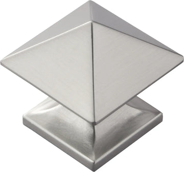Studio Collection Knob 1-1/4'' Square Satin Nickel Finish P3015-SN