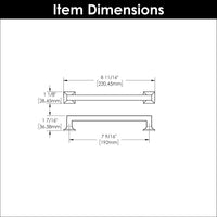 Studio Collection Pull 7-9/16'' cc Satin Nickel Finish P3019-SN