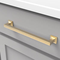 Studio Collection Pull 8-13/16'' cc Brushed Golden Brass Finish P3026-BGB