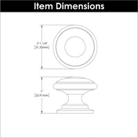 Williamsburg Collection Knob 1-1/4'' Diameter Satin Nickel Finish P3053-15