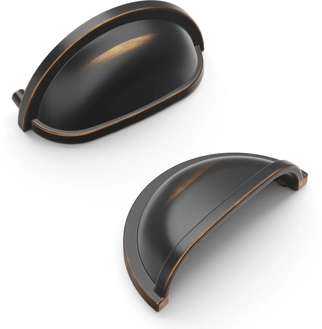 Williamsburg Collection Cup Pull 3'' cc Oil-Rubbed Bronze Highlighted Finish P3055-OBH
