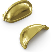 Williamsburg Collection Cup Pull 3'' cc Polished Brass Finish P3055-PB