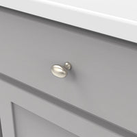 Williamsburg Collection Knob 1-3/8'' x 15/16'' Satin Nickel Finish P3058-SN