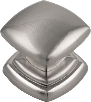 Euro-Contemporary Collection Knob 1-1/4'' Square Satin Nickel Finish P3181-SN