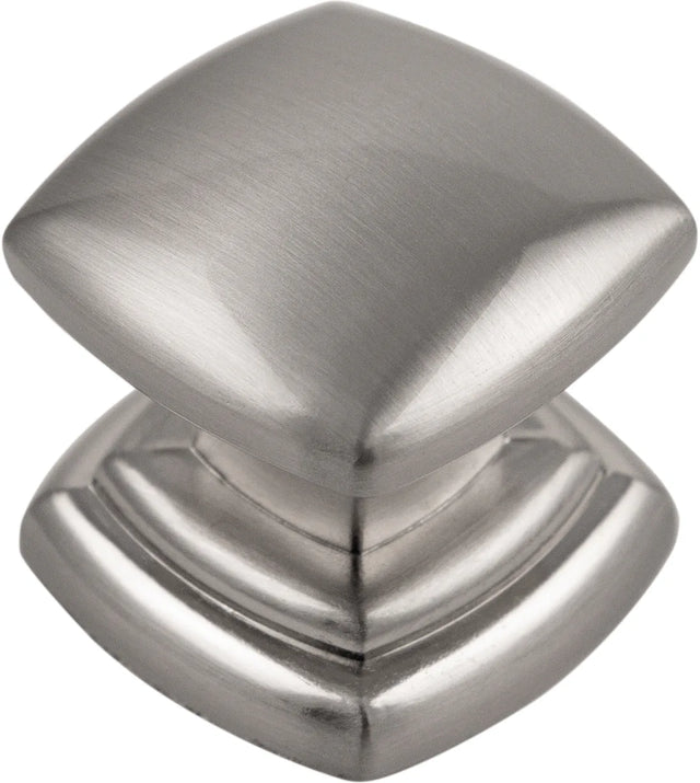 Euro-Contemporary Collection Knob 1-1/4'' Square Satin Nickel Finish P3181-SN
