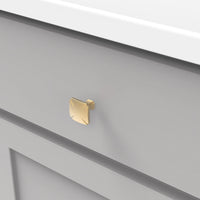 Bridges Collection Knob 1-3/16'' Square Brushed Golden Brass Finish P3230-BGB