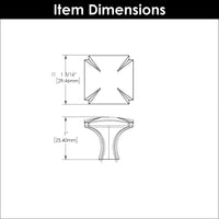Bridges Collection Knob 1-3/16'' Square Oil-Rubbed Bronze Highlighted Finish P3230-OBH