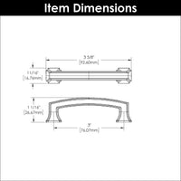 Bridges Collection Pull 3'' cc Matte Black Finish P3231-MB