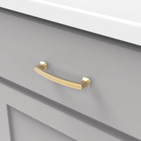 Bridges Collection Pull 3-3/4'' cc Brushed Golden Brass Finish P3232-BGB