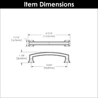 Bridges Collection Pull 3-3/4'' cc Satin Nickel Finish P3232-SN